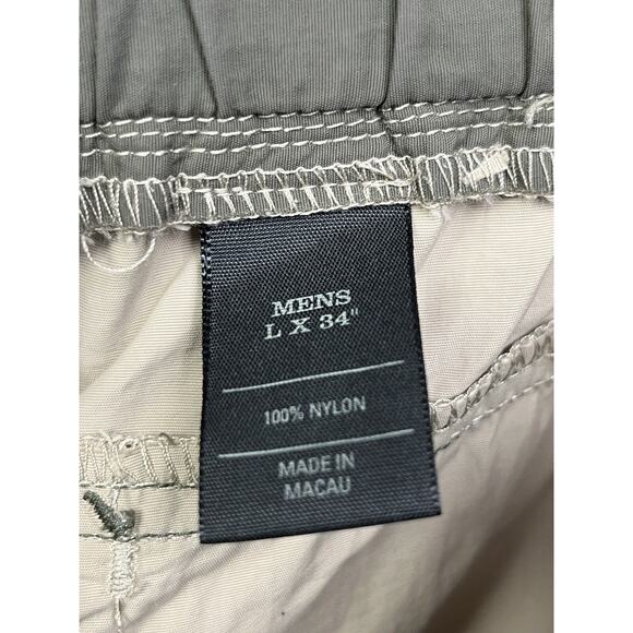 REI Pants Large 35x33 Beige Cargo Convertible Nylon UPF 50+ Outdoor Gorpcore - Picture 5 of 9